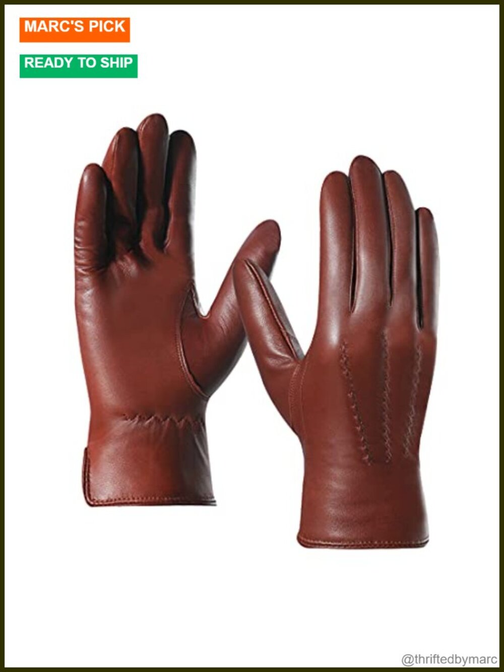 Men's Genuine Sheepskin Leather Driving Gloves with Cashmere Lining